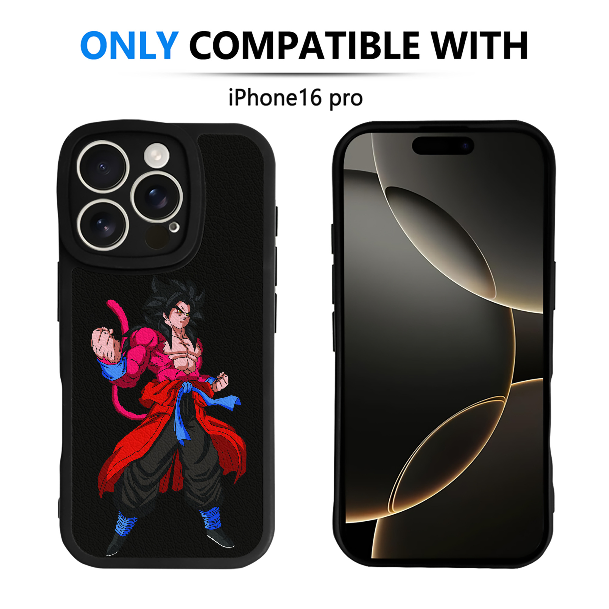 （画像用） ドラゴンボール 孫悟空（そん ごくう）Son Goku カカロット DRAGON BALL Kakarotto 【iPhone 16シリーズ対応】シリコンスマホケース（レザー調） 材質：シリコン